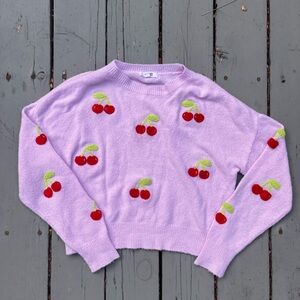 BB Dakota Steve Madden Sweater in Pink with Cherries Size M